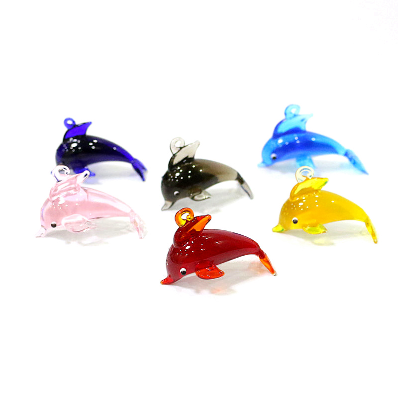 Marine Aquarium Orp - Cute Dolphin Charm Glass Pendant Miniature