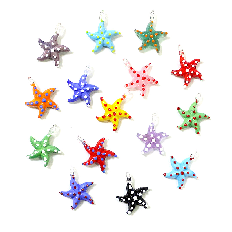 Marine Aquarium Orp - 2pcs Mini Sea Star Glass Pendant
