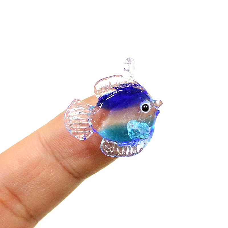 Marine Aquarium Orp - 2pcs Colorful Mini Fish Glass Charms