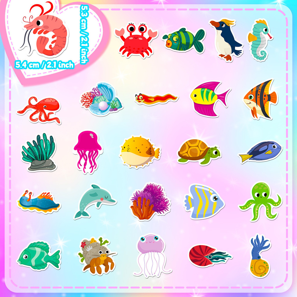 50Pcs Marine Life Stickers - C - Marine Aquarium & Regional Centre Reviews ulasan dan harga