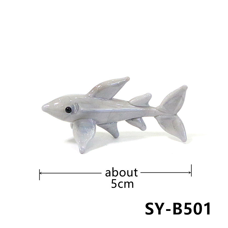 Handmade Mini Glass Shark Figu - Marine Aquarium Orp ulasan dan harga