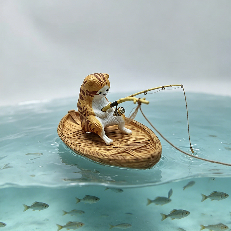 Creative Cat Fishing Boat Aqua - Marine Aquarium Orp ulasan dan harga