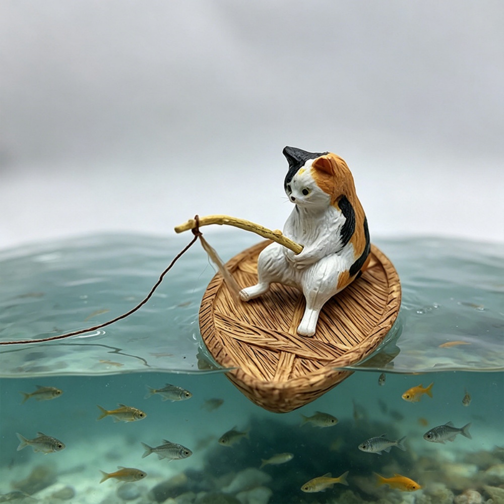 Creative Cat Fishing Boat Aqua - Marine Aquarium Orp ulasan dan harga