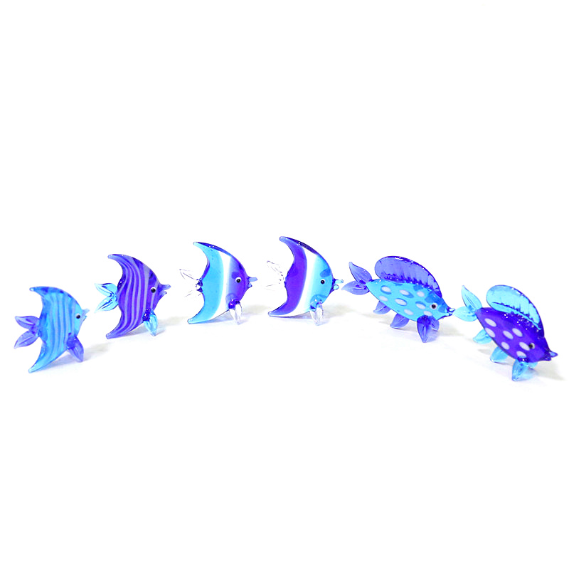 2Pcs Blue Murano Glass Sea Fis - Marine Aquarium Orp ulasan dan harga