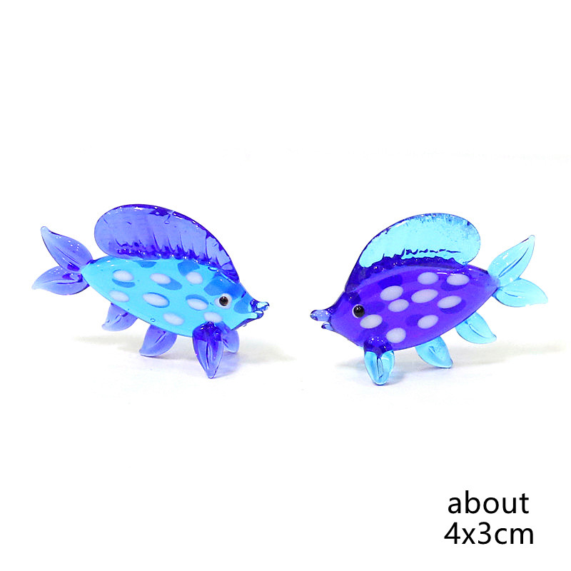 2Pcs Blue Murano Glass Sea Fis - Marine Aquarium Orp ulasan dan harga
